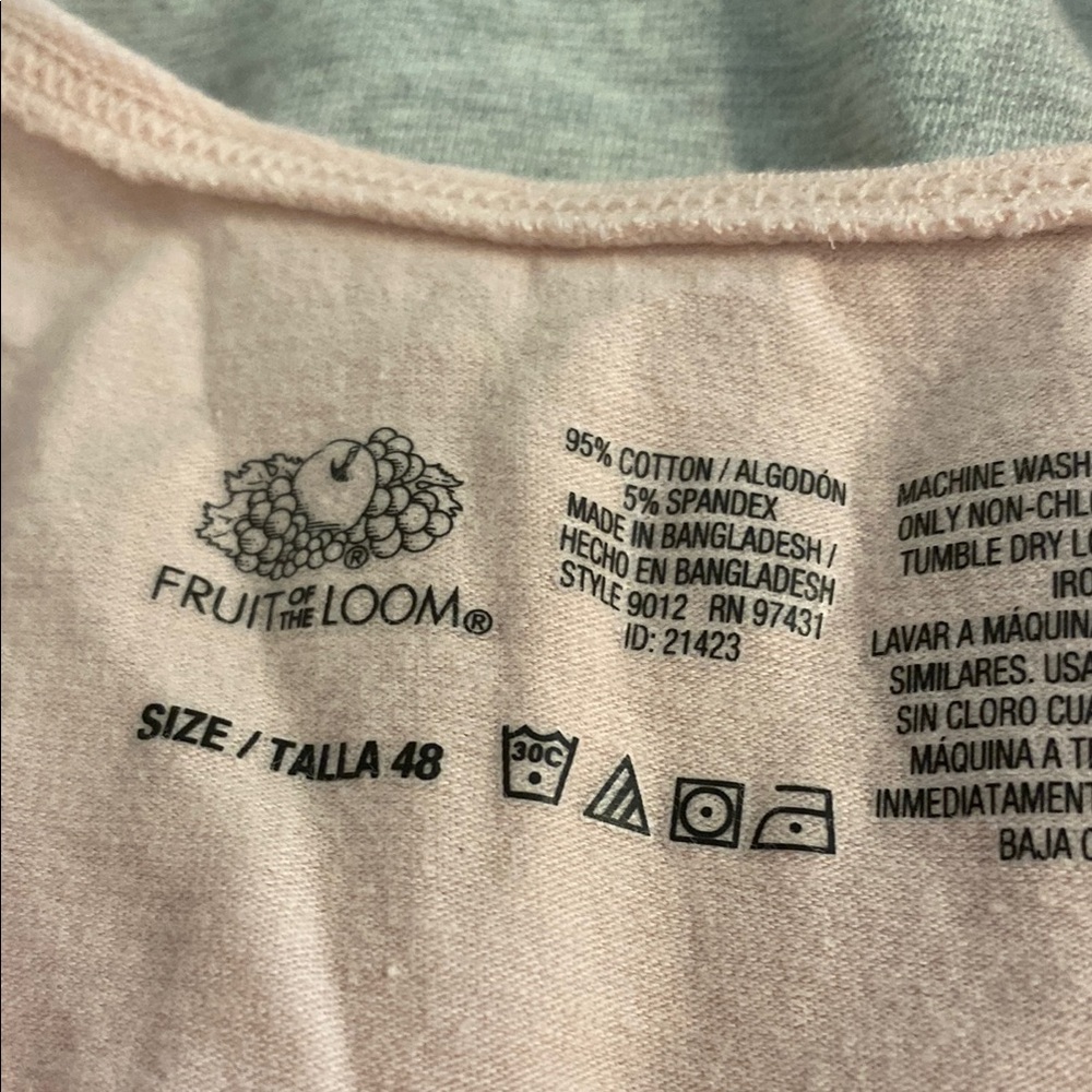 Fruit of the Loom Pink and Gray pullover tank bras. 2 pc. lot Size 48 NWOT - Picture 2 of 3